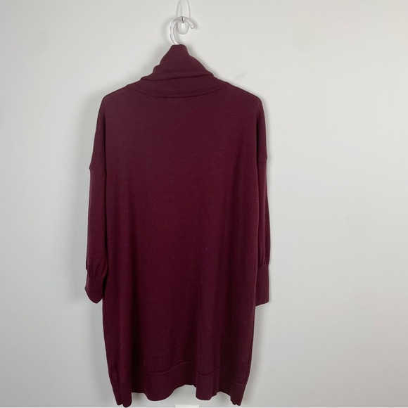 Celtic & Co. Slouchy Fine Knit Turtleneck Dress Damson Burgundy Size Small - Picture 9 of 9